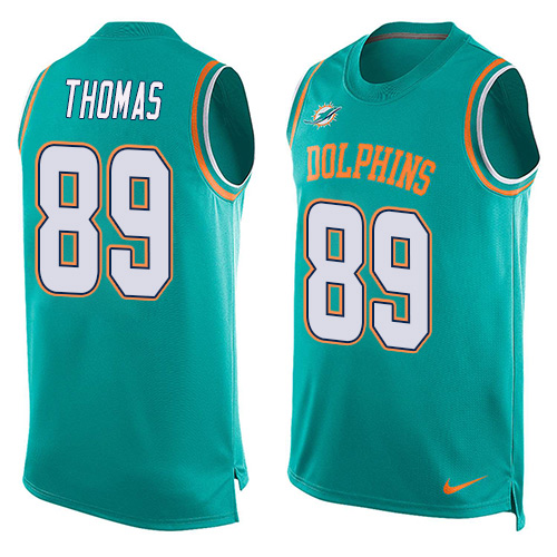 Nike Dolphins #89 Julius Thomas Aqua Green Team Color Men's Stitched NFL Limited Tank Top Jersey - Click Image to Close